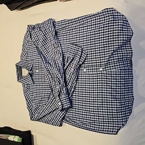 Billy Reid Medium Blue/Brown Plaid Shirt